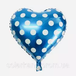 Куля фольгована "Heart" блакитна (9036-1-1, 1/5000/50, 47 діаметр)