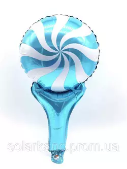 Куля фольгована "Lollipop" блакитна (1/3000/50, 28 см.)