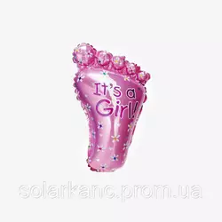 Куля фольгована "It's a girl Foot" маточина рожева велика рожева (9036-13-1, 1/3000/50, 77*45)