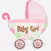 Куля фольгована "Baby stroller" коляска велика рожева (9036-15-2, 1/500/50, 72*78)
