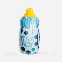 Куля фольгована "It's a boy" пляшка велика блакитна (9036-17-1, 1/3000/50, 81*42 см).