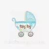 Куля фольгована "Baby boy Stroller" коляска маленька голуб (9036-14-1, 1/5000/50, 20*24 см.)