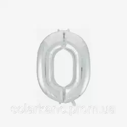 Куля фольгована цифри "Ноль" срібло (8024-7-20, 1/1500/25, 1 метр)
