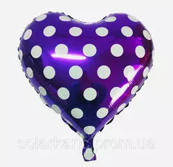 Куля фольгована "Heart" фіолетова (9036-1-3, 1/5000/50, 47 см)