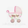 Куля фільгована "Baby girl stroller" коляска рожева (9036-14-2, 1/5000/50, 20*24 см)