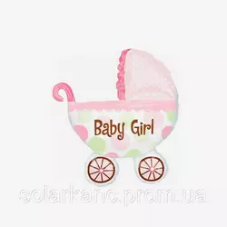Куля фільгована "Baby girl stroller" коляска рожева (9036-14-2, 1/5000/50, 20*24 см)