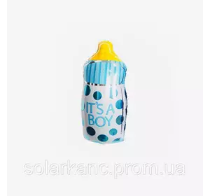 Куля фольгована "It's a boy" пляшка маленька блакитна (9036-16-1, 1/5000/50, 20*24 см.)