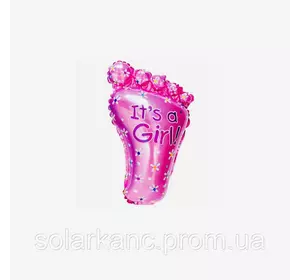 Куля фольгована "It's a girl foot" маточина маленька рожева (9036-12-2, 1/5000/50, 20*24 см.)