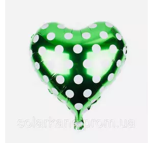 Куля фольгована "Heart" зелена (9036-1-4, 1/5000/50, 47 см.)