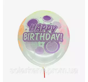 Кулі повітряні латексні "Balloons" (3022-2, 1/800/12, 12 дюймів, 2,5 г, з неоновим написом Happy birthday)